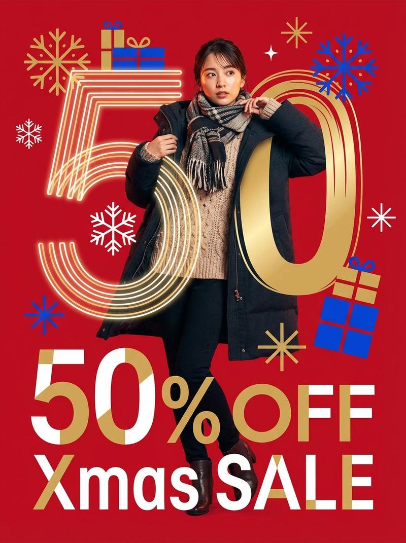 现代圣诞促销海报设计 (英文)