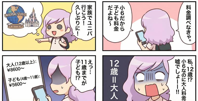 关于一家人去环球影城的随笔漫画