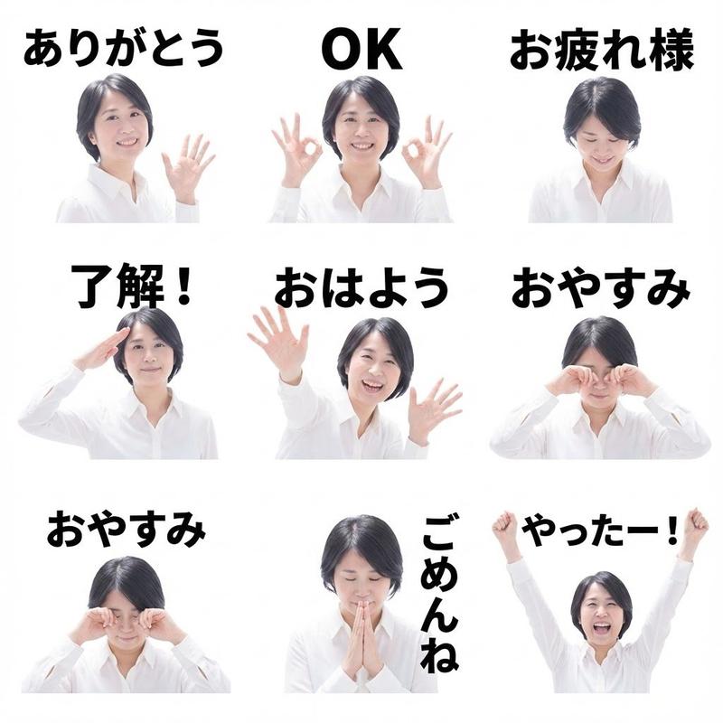 从人物图片生成 8 款 LINE 贴纸