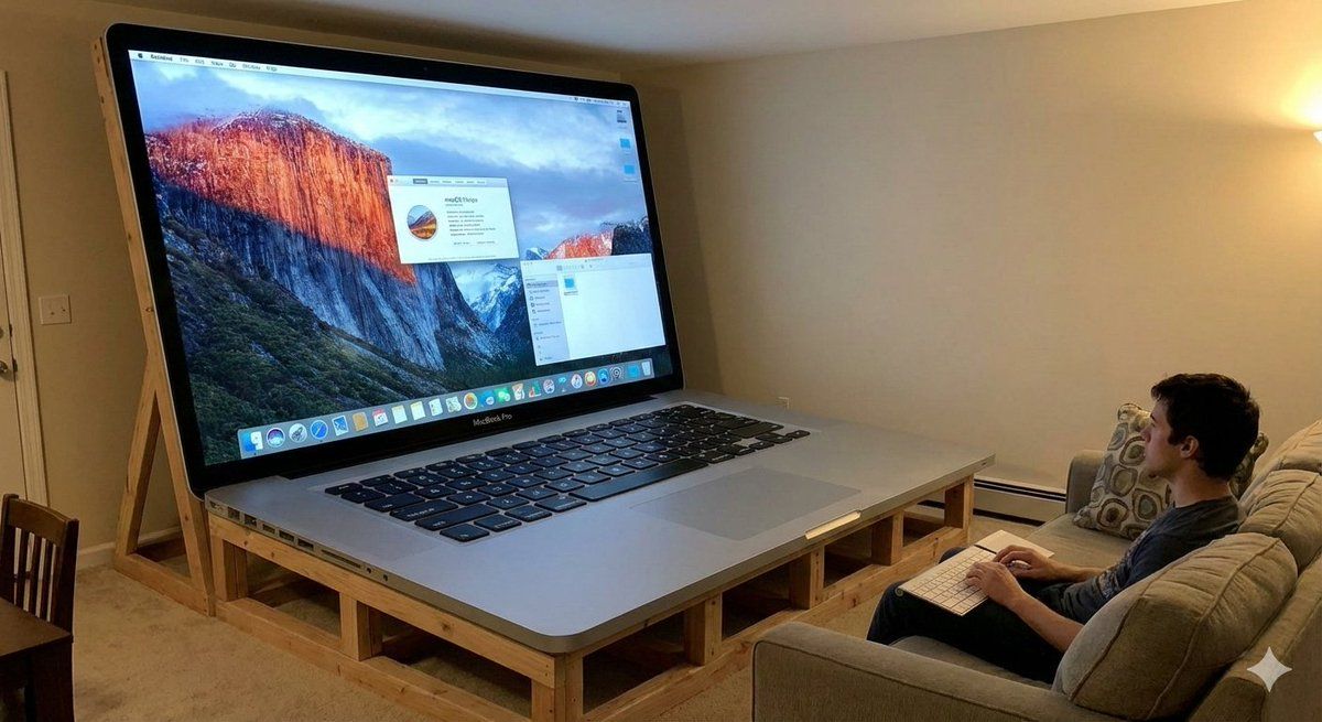 生成一张 100 英寸 MacBook 的图片
