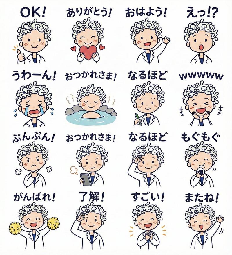 附带插画的 LINE 贴图集