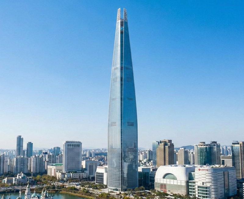 乐天世界塔地标聚焦地理定位图像
