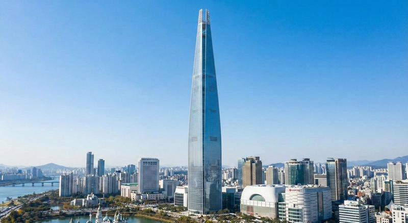 乐天世界塔地标聚焦地理定位图像