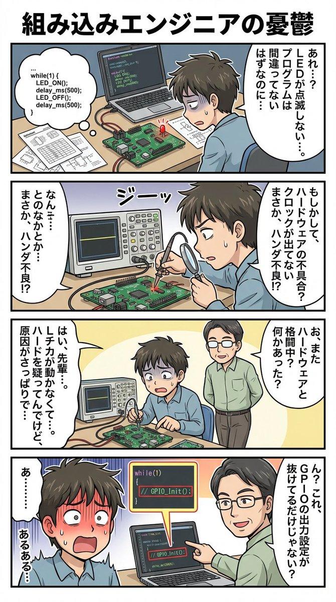关于嵌入式工程师困境的四格漫画