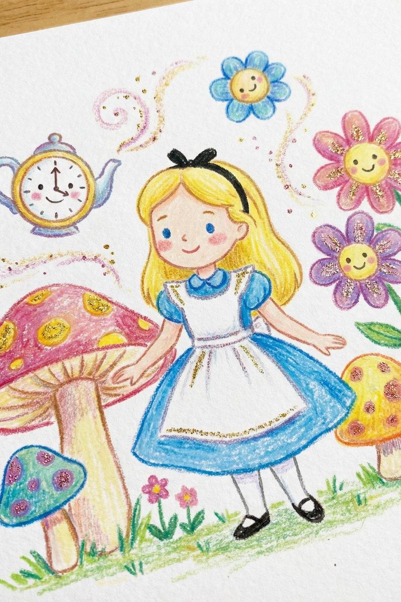 儿童书籍插画风格角色绘画提示