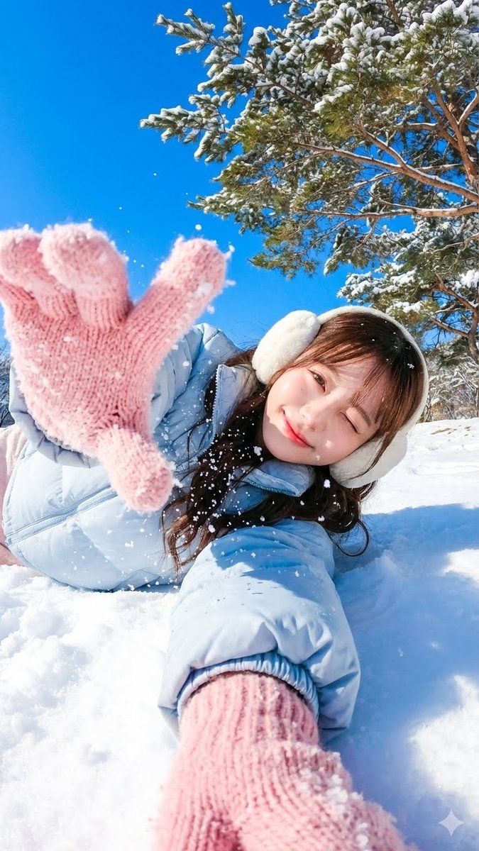 雪地中的动态第一人称视角照片