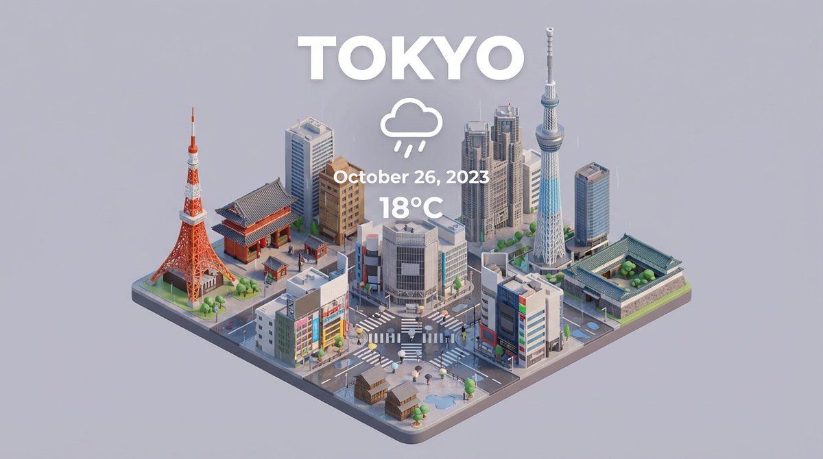 等距微缩 3D 城市卡通场景