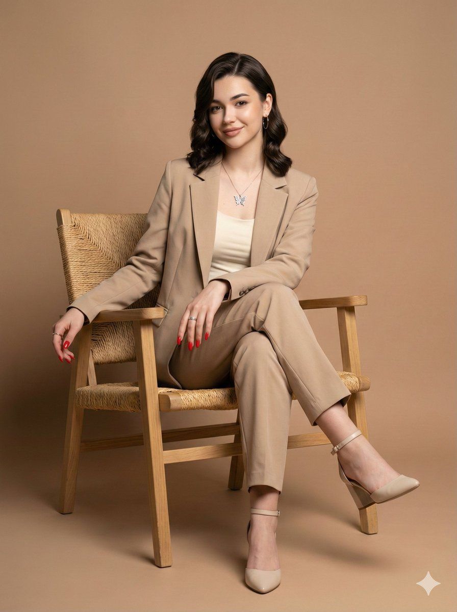 一位女士的专业影棚肖像