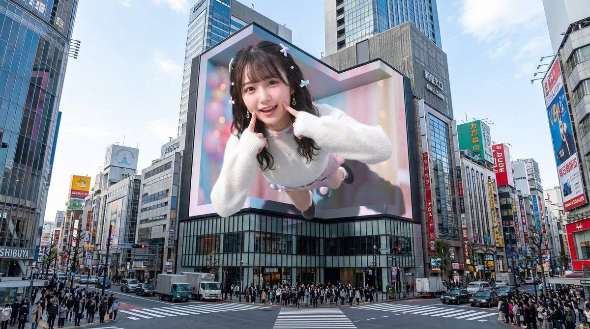 Nano Banana Pro 3D 数字标牌提示（新宿）