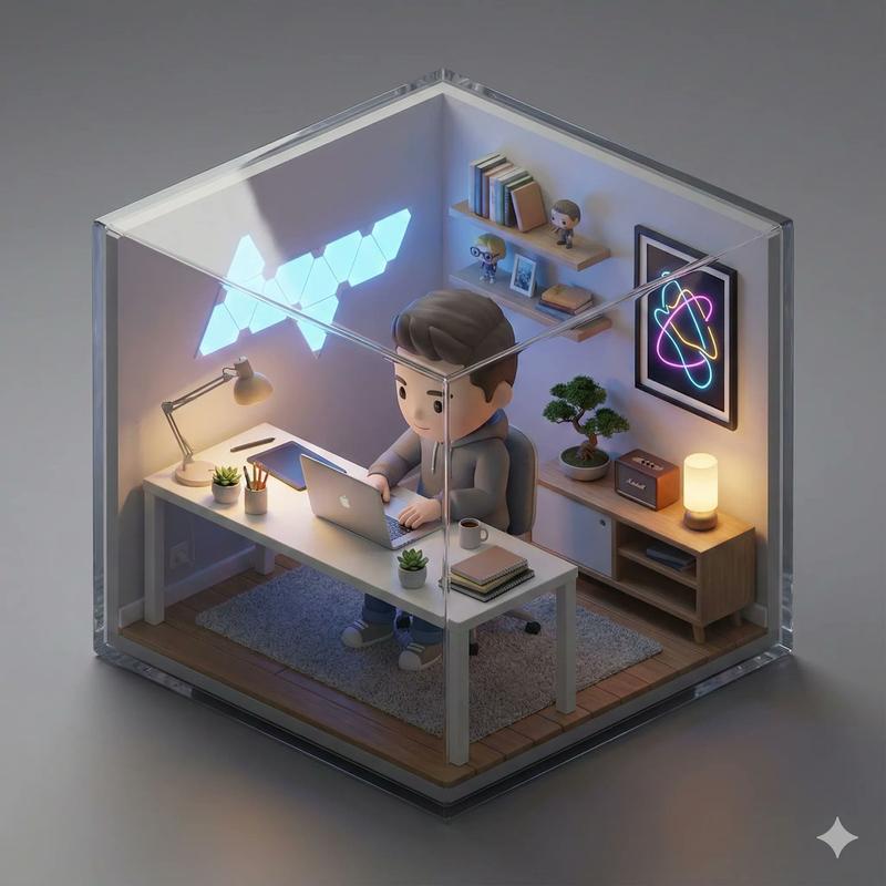 等距 3D 迷你房间与 Q 版角色