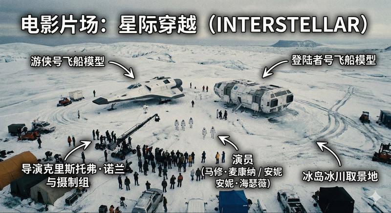 电影片场的鸟瞰图
