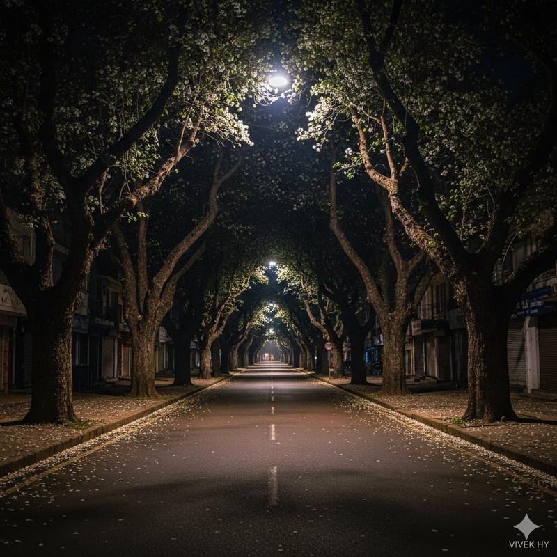 超逼真的花瓣夜街场景