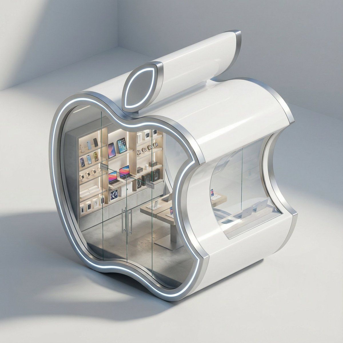 3D 等距豪华弹出式售货亭渲染图