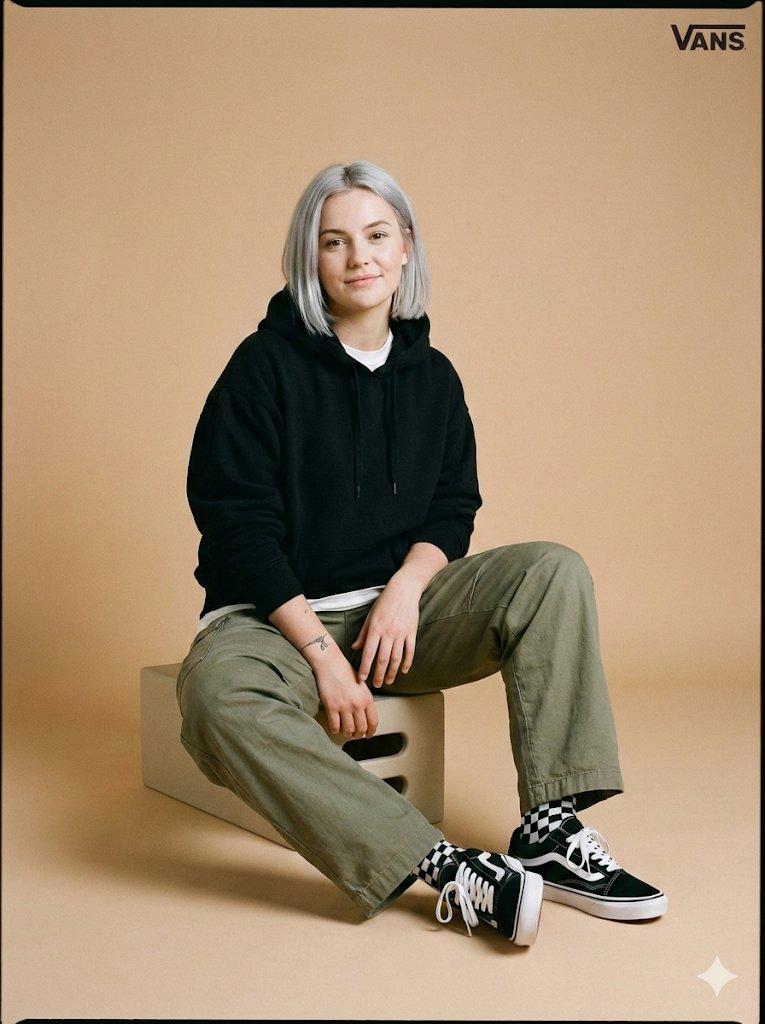 全身街头服饰影棚照片