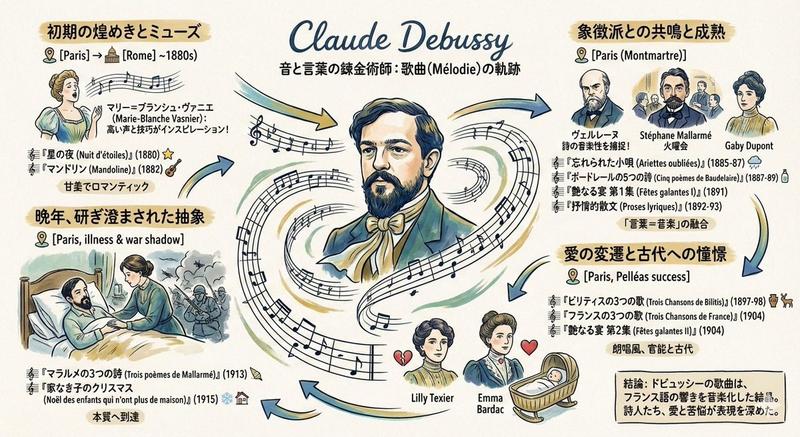 生成德彪西歌曲的图形记录
