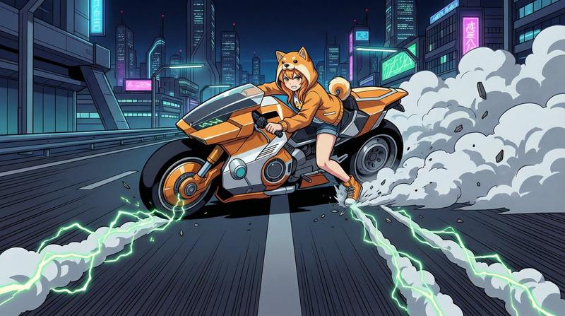 AKIRA“滑行刹车场景”复刻提示词