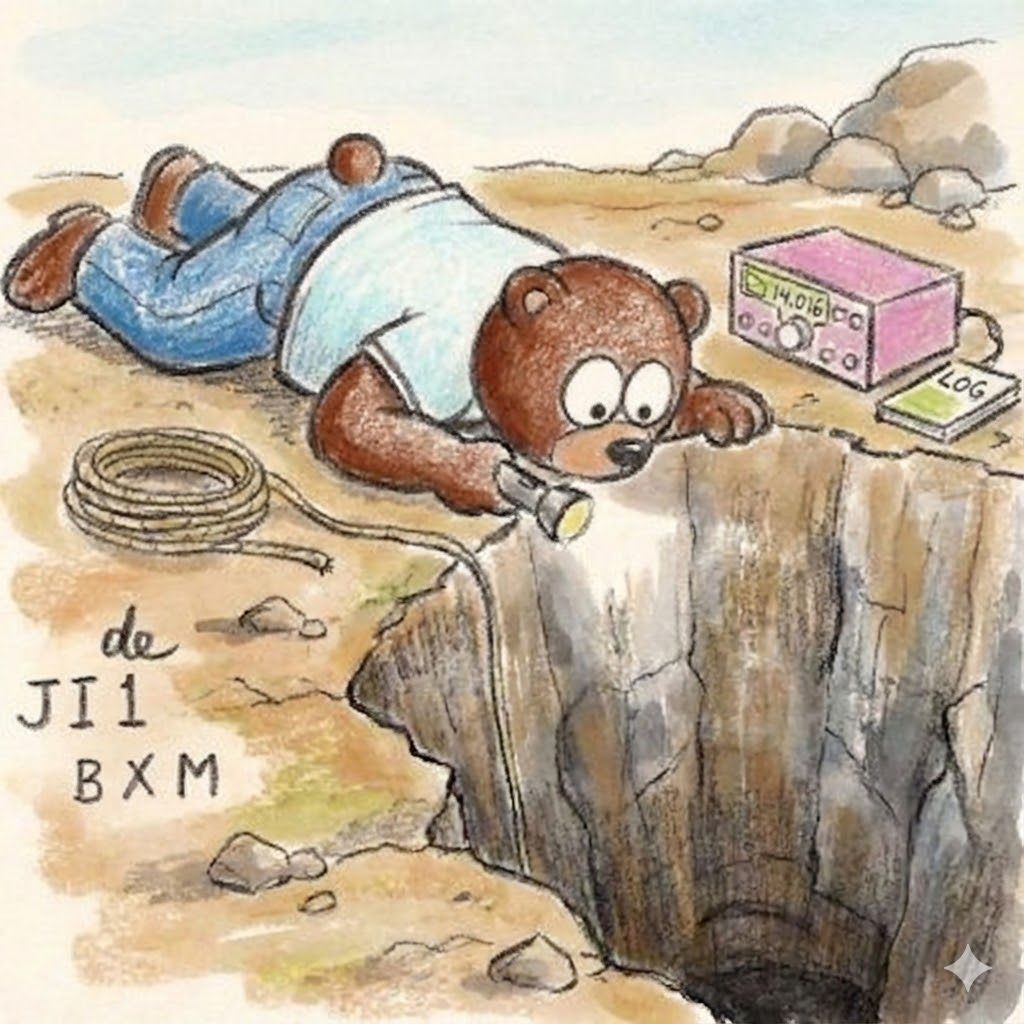 窥探深洞的熊插画