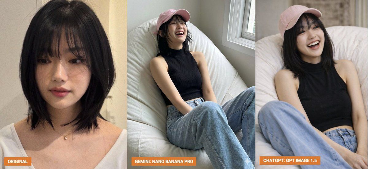 坐在懒人沙发上大笑的逼真女人