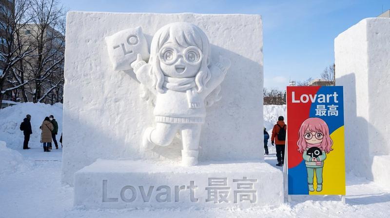逼真的角色雪雕生成