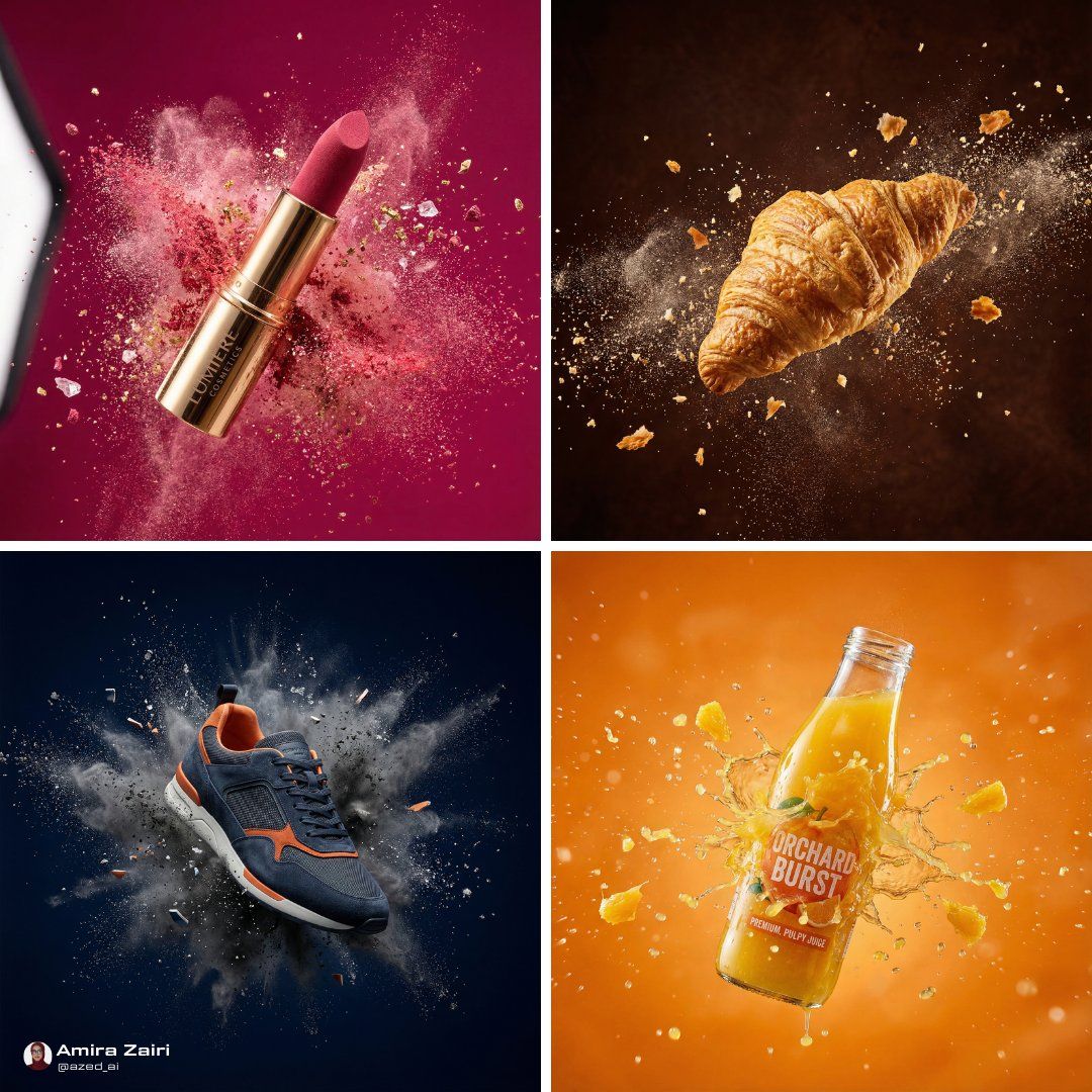 空中爆炸式产品拍摄