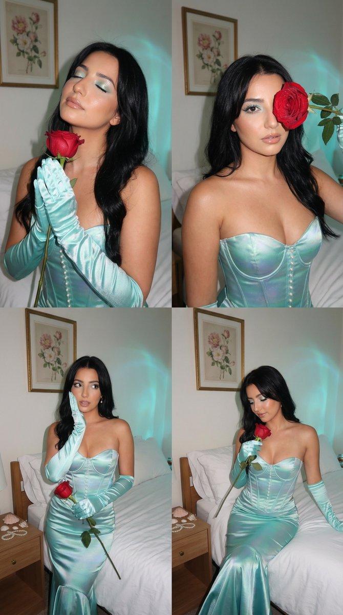 2x2 网格 美人鱼核心 数码相机 闪光灯拍摄 提示词