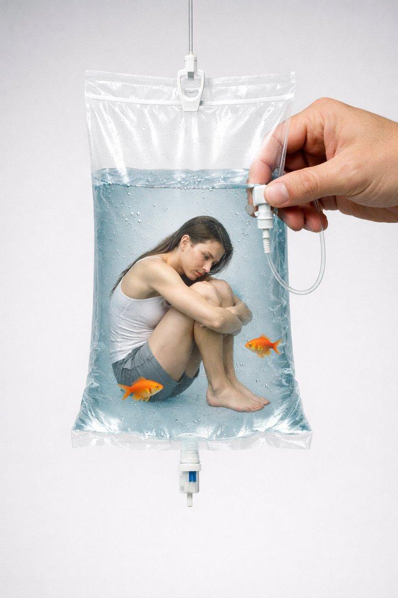 概念性编辑视觉提示:人类水族馆
