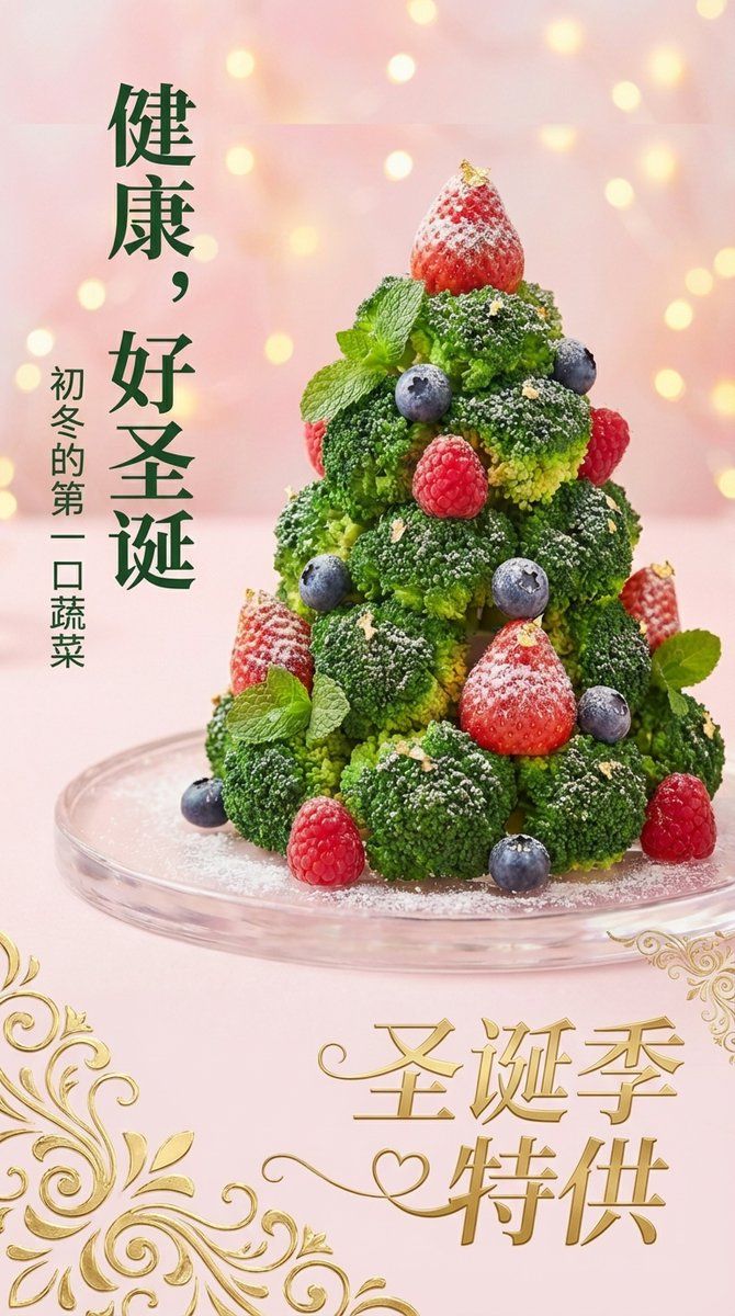 通用圣诞美食海报提示词