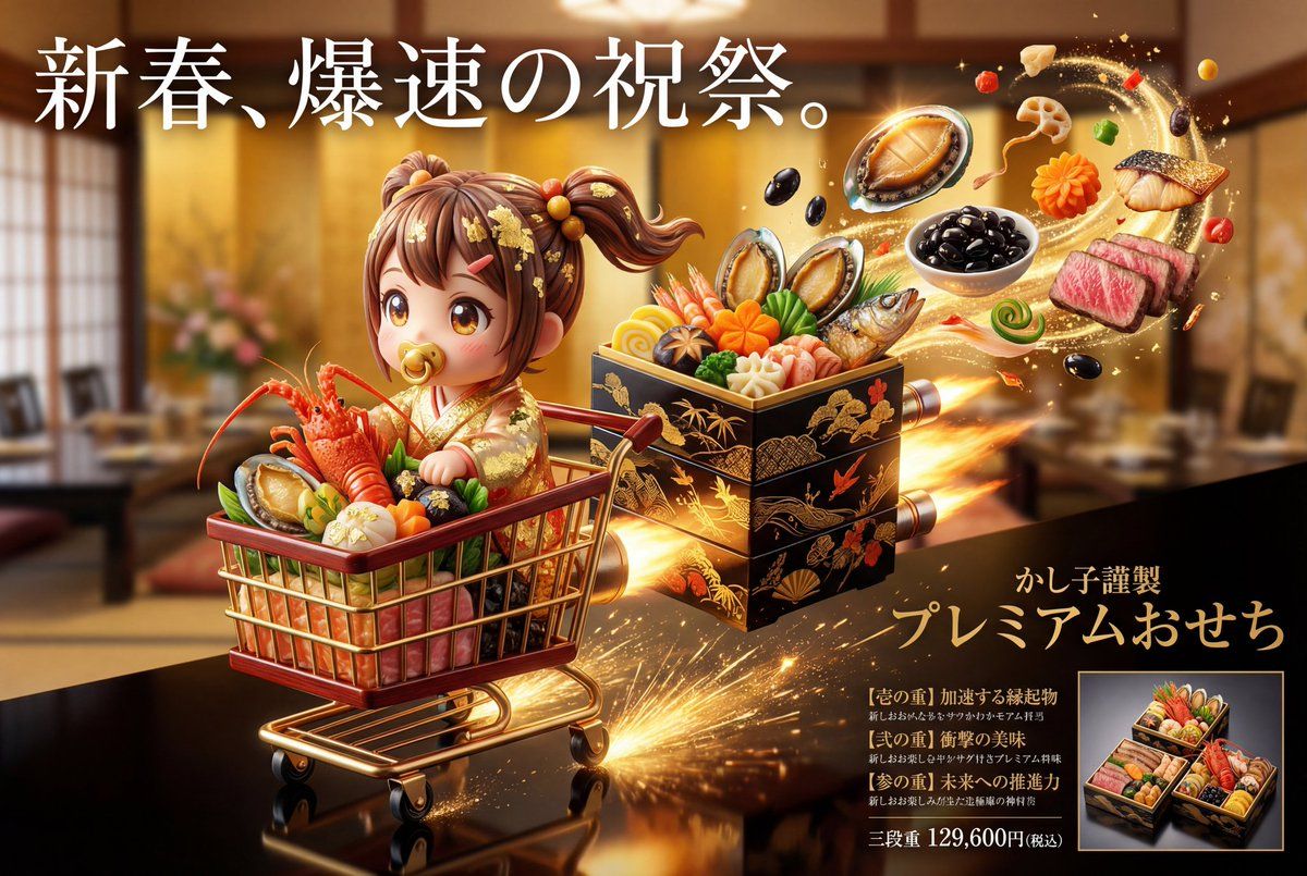 豪华御节料理(新年美食)主视觉图生成提示