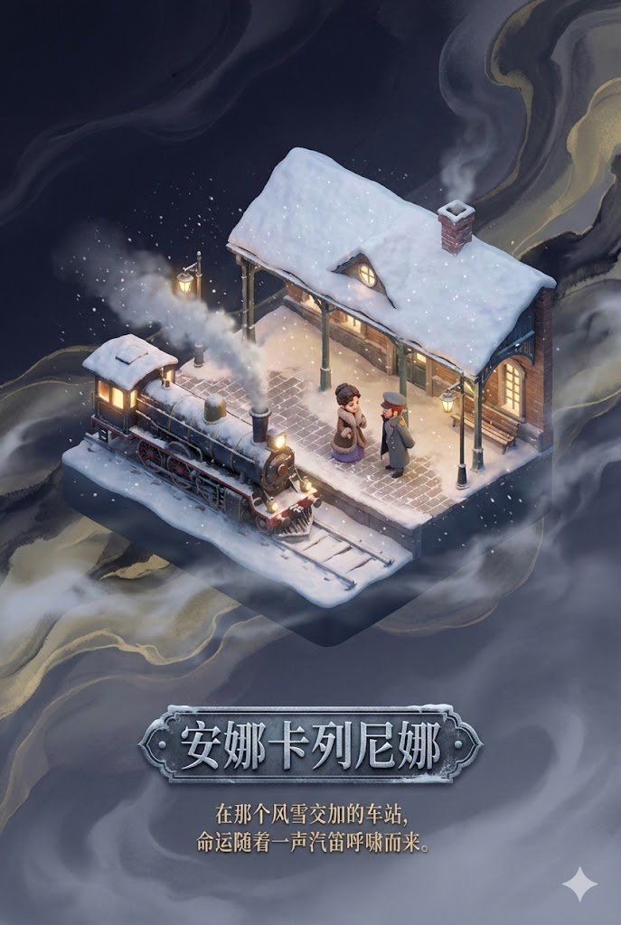安娜·卡列尼娜立体模型海报，梦工厂风格
