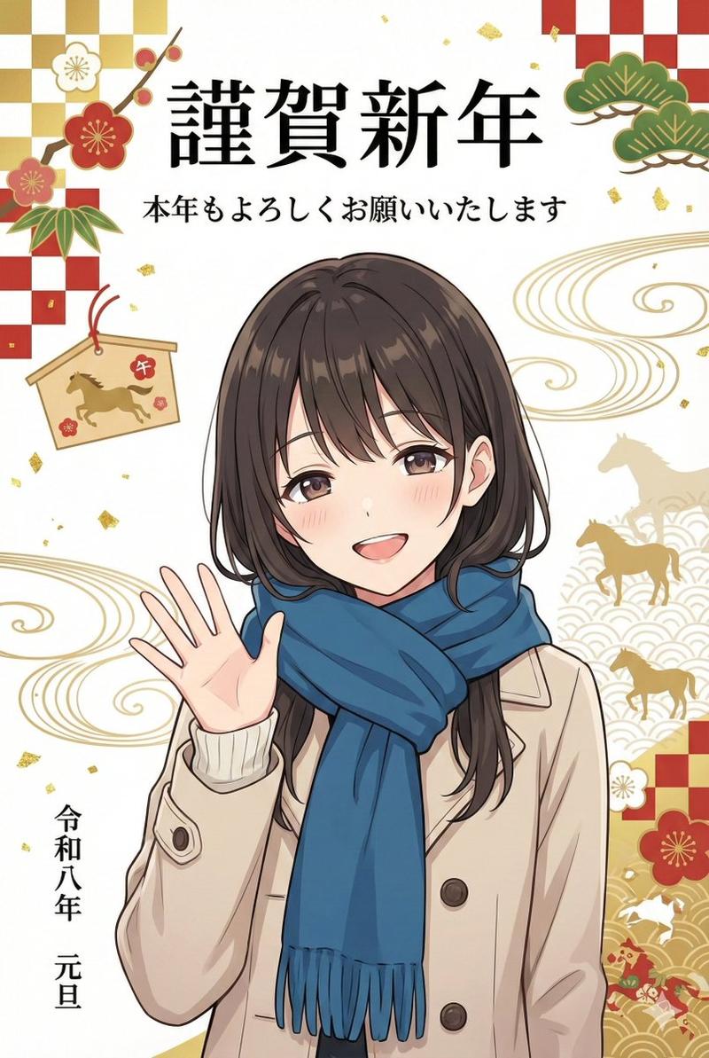 新年贺卡插画生成提示