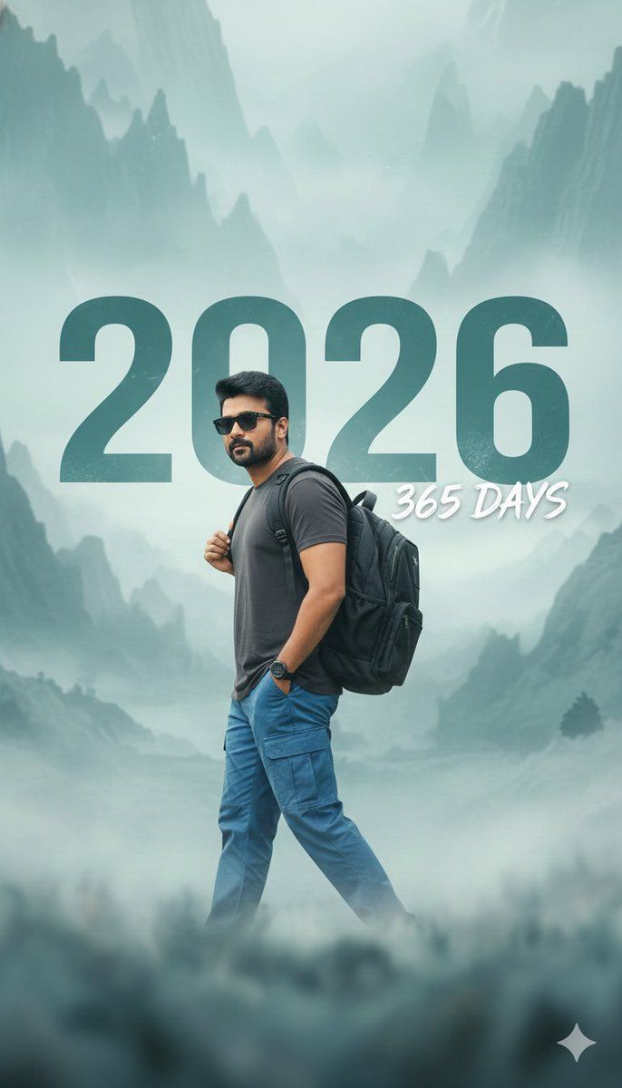 2026 新年电影感照片,带文字叠加