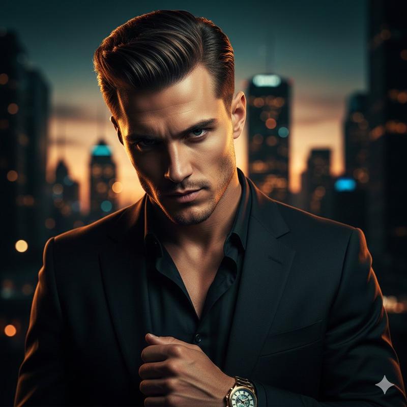 Cinematic Portrait of a Confident Young Man in an Urban Setting
