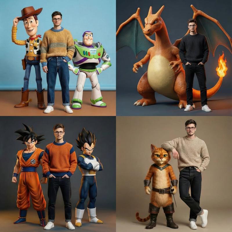 Hyperrealistic Fashion Editorial with Animated Characters