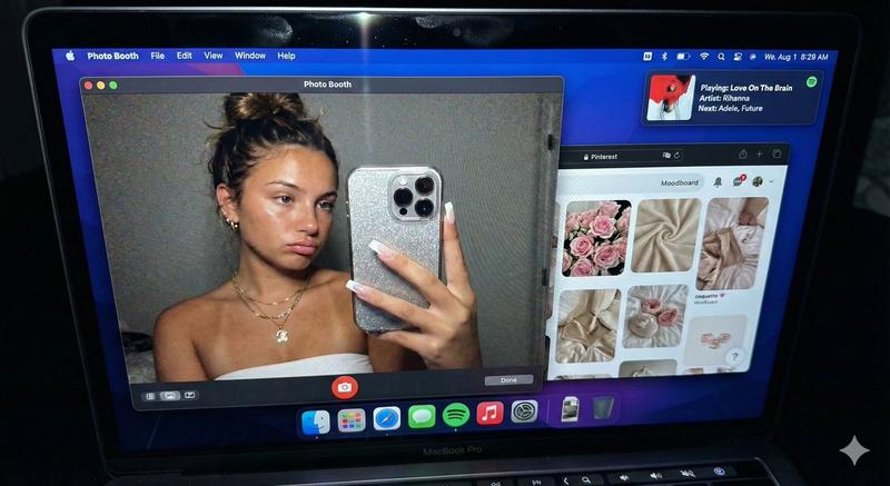 超逼真 MacBook 屏幕 POV 视角拍摄提示词