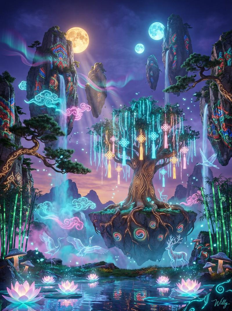 Korean-Inspired Avatar Pandora Floating Mountain Landscape