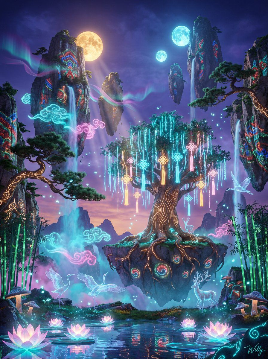 Korean-Inspired Avatar Pandora Floating Mountain Landscape