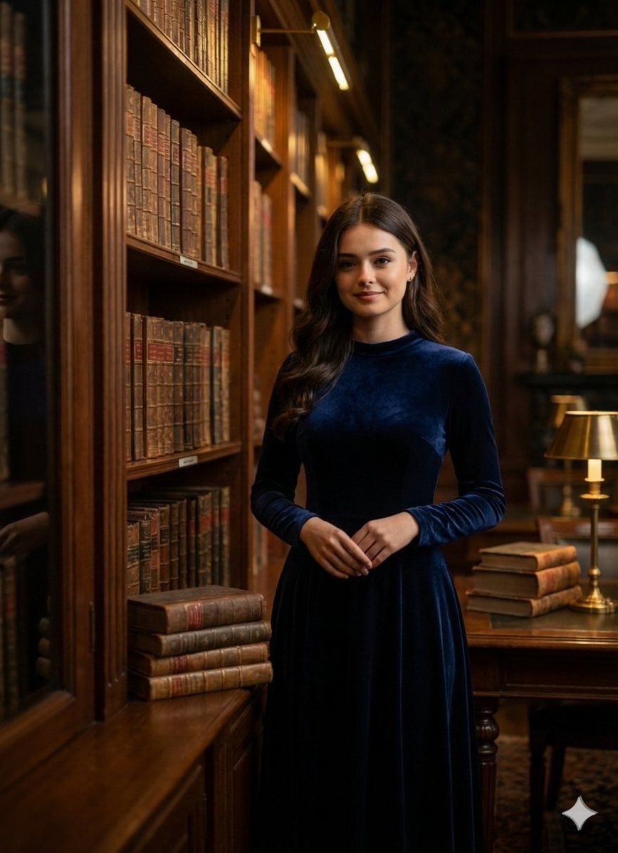Quiet Luxury Cinematic Library Portrait