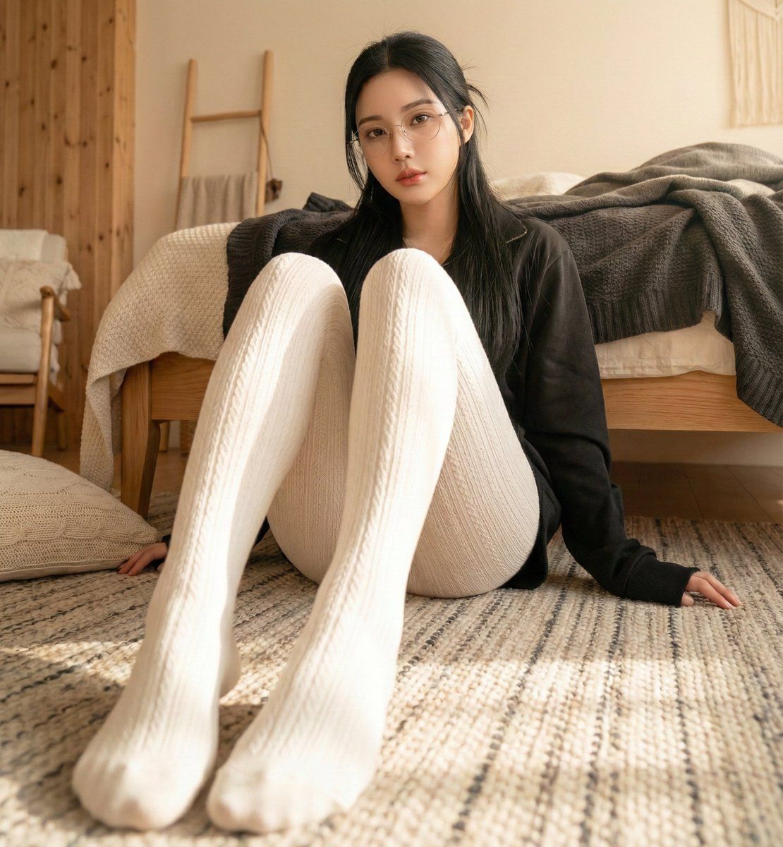 高分辨率逼真生活方式摄影,带面部锁定