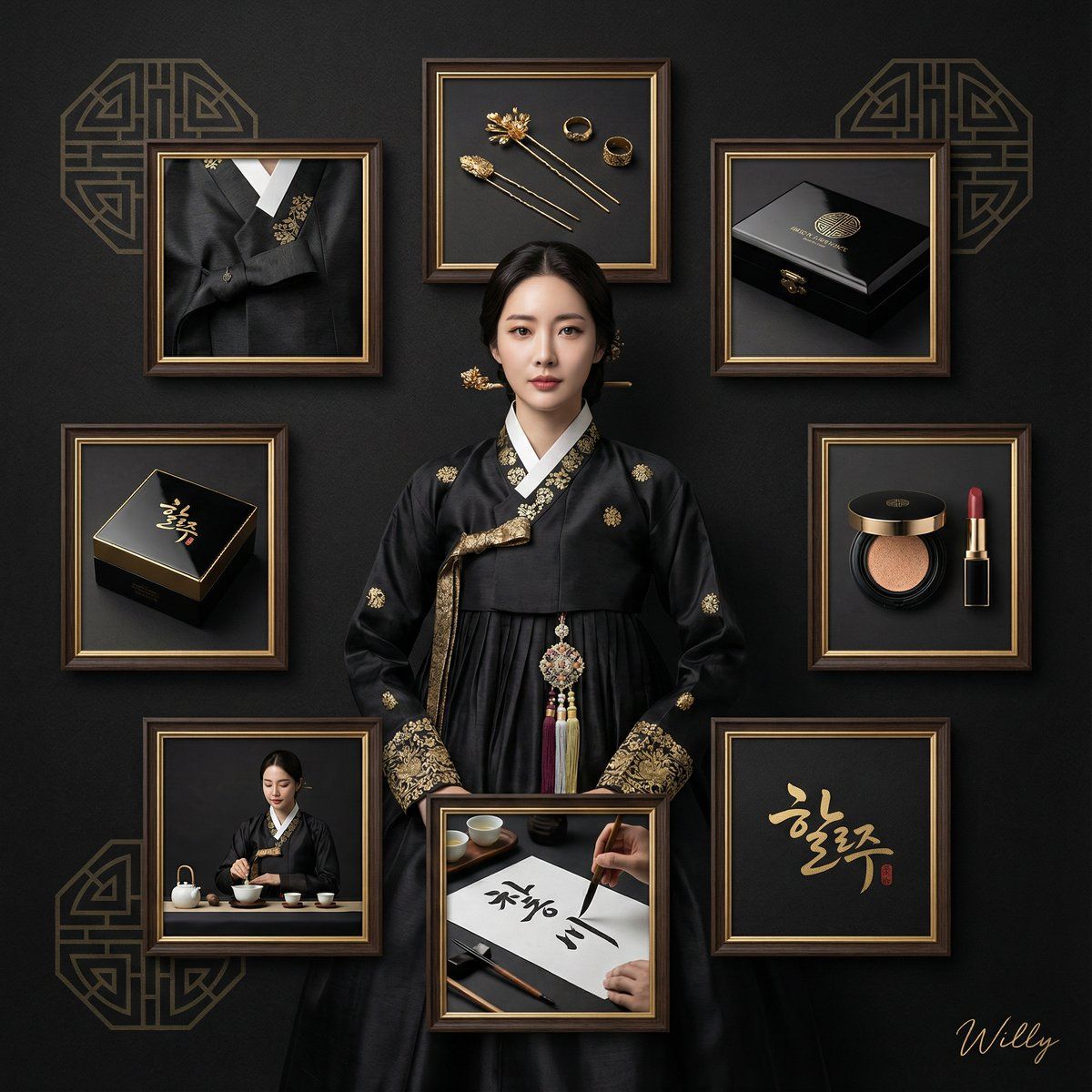 奢华黑金韩式品牌形象拼贴