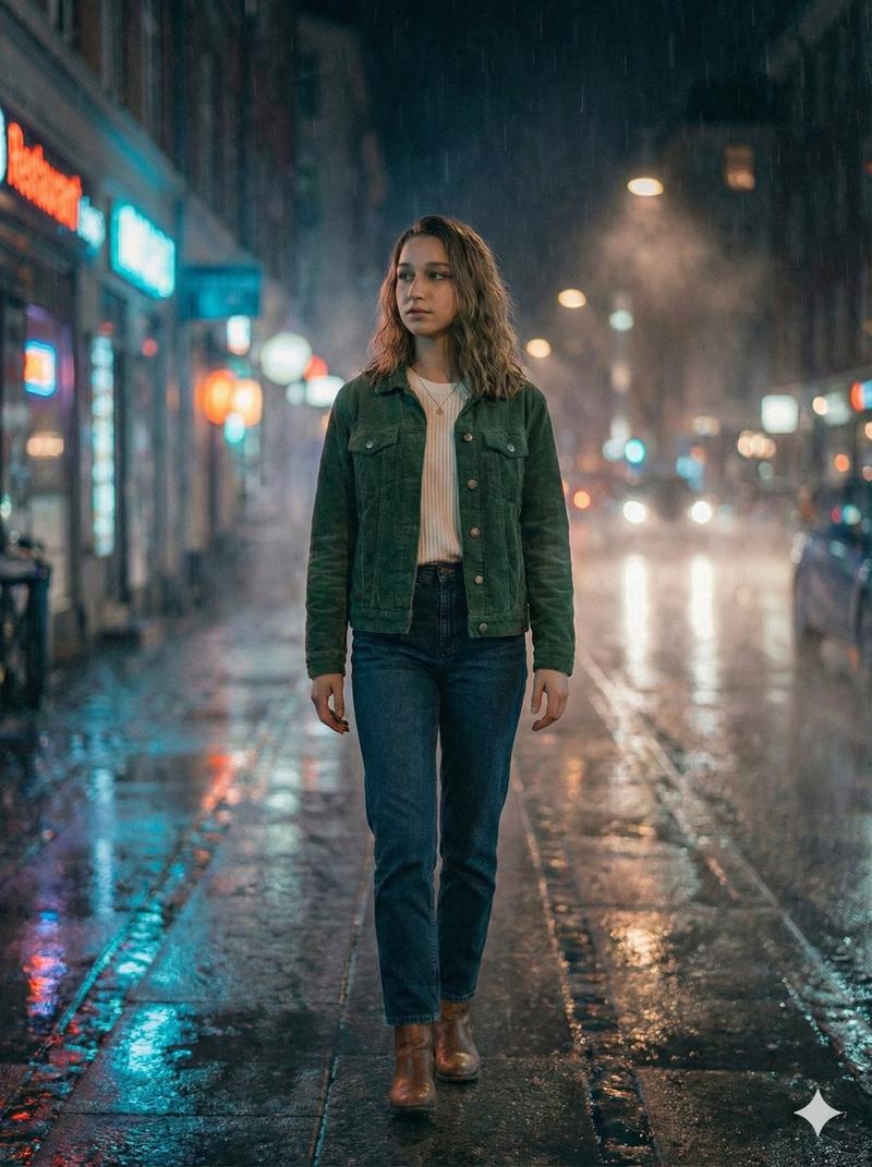 电影感夜雨人像 (JSON)
