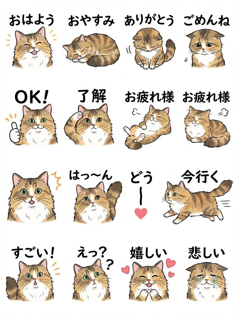LINE 贴图生成提示
