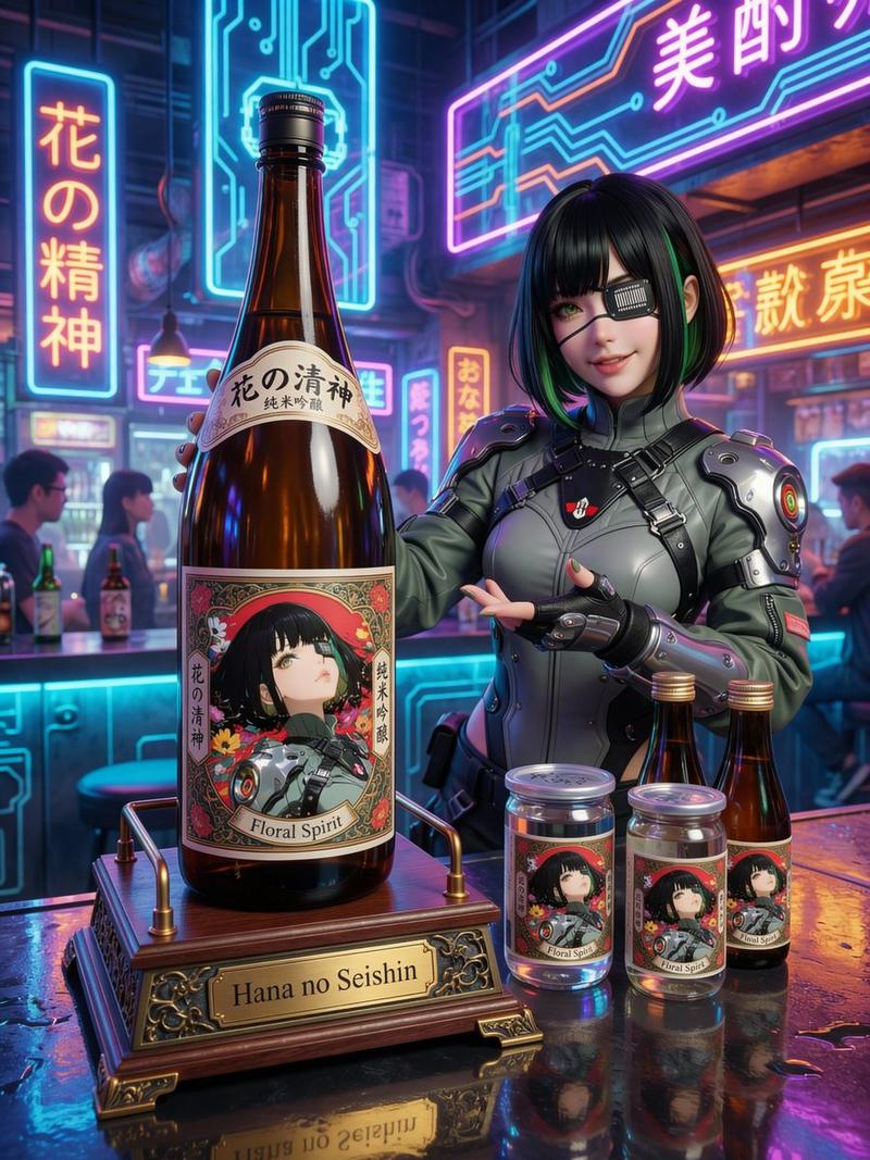 虚构清酒品牌瓶身设计