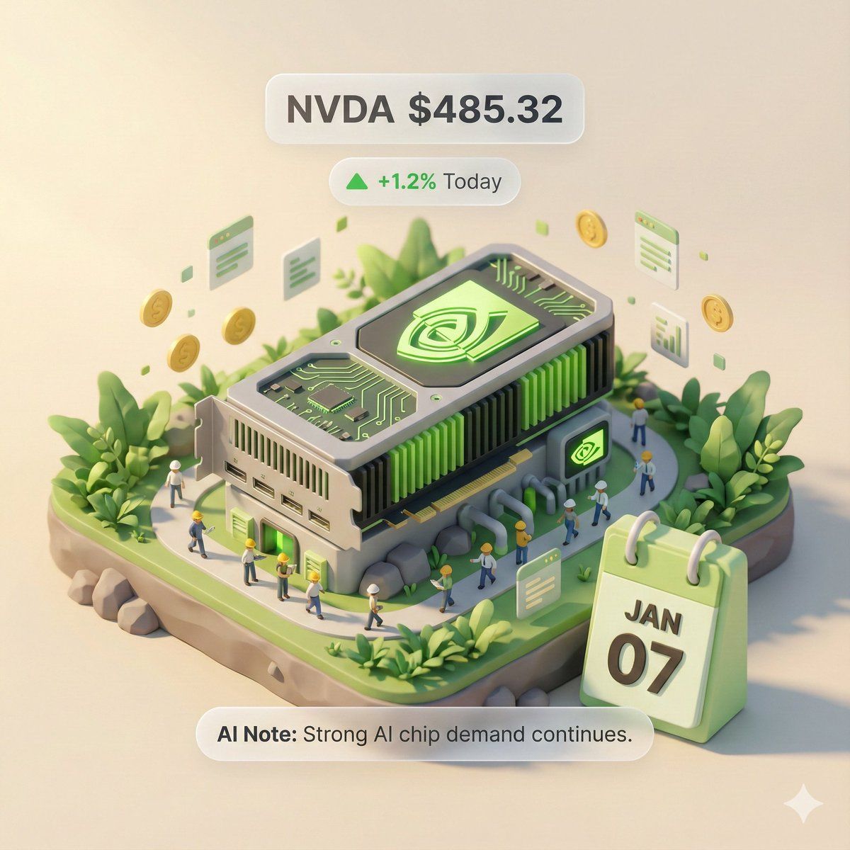 自主金融艺术家 3D 股票可视化提示