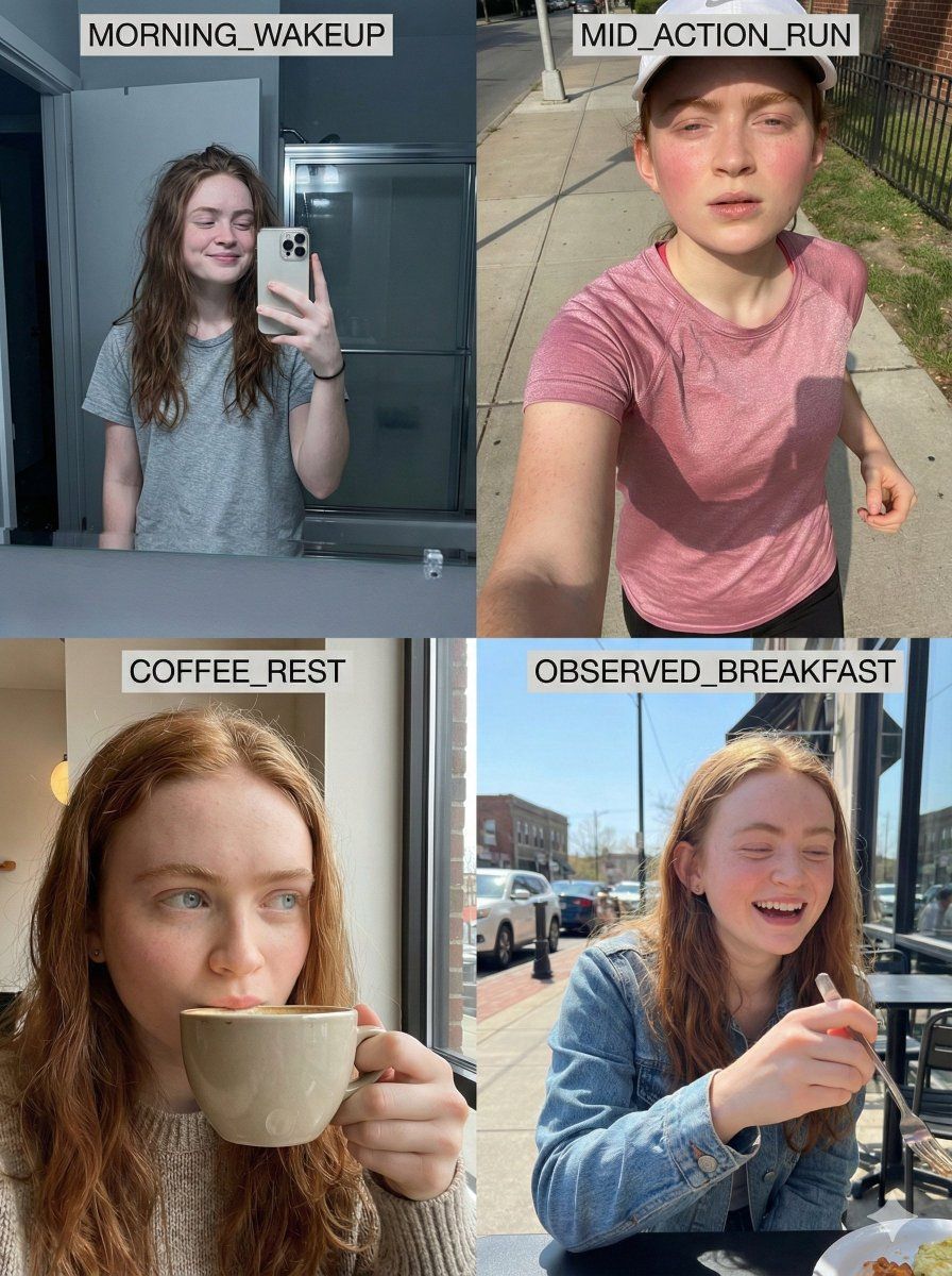 8K RAW 连贯身份日常网格 (Sadie Sink)
