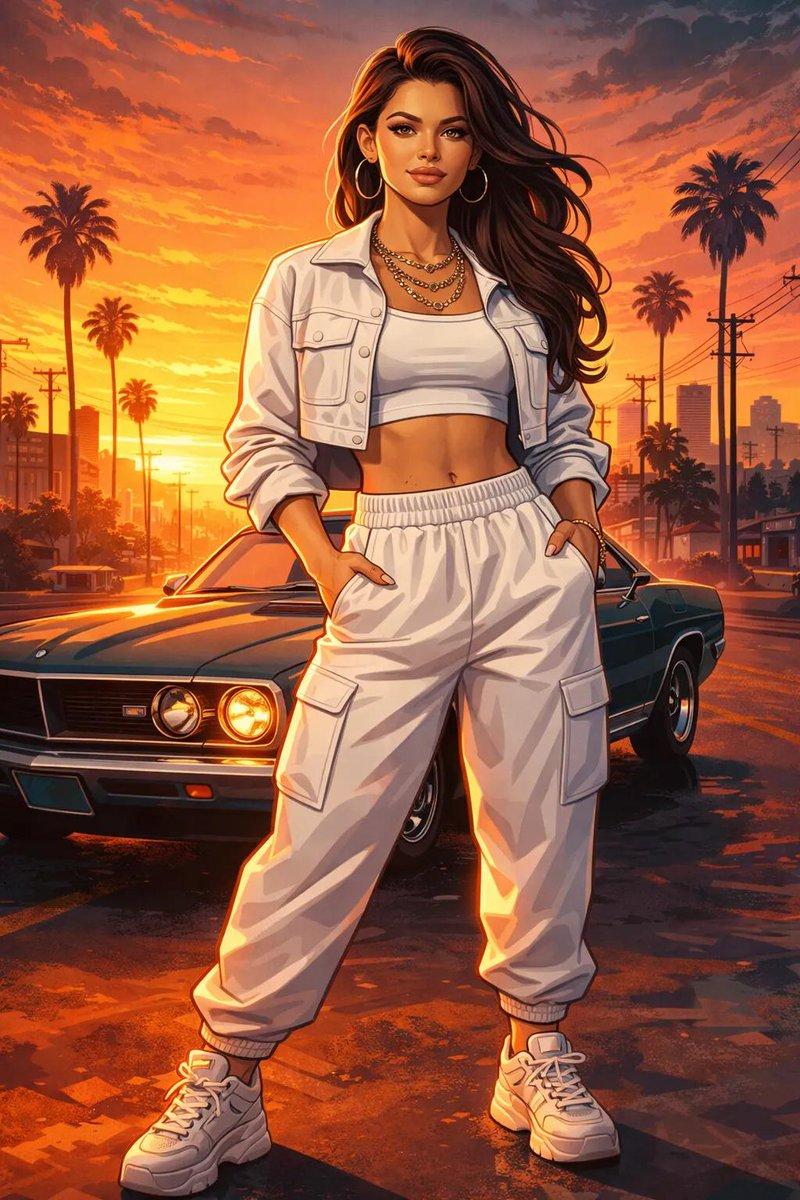 GTA 加载界面风格都市时尚插画