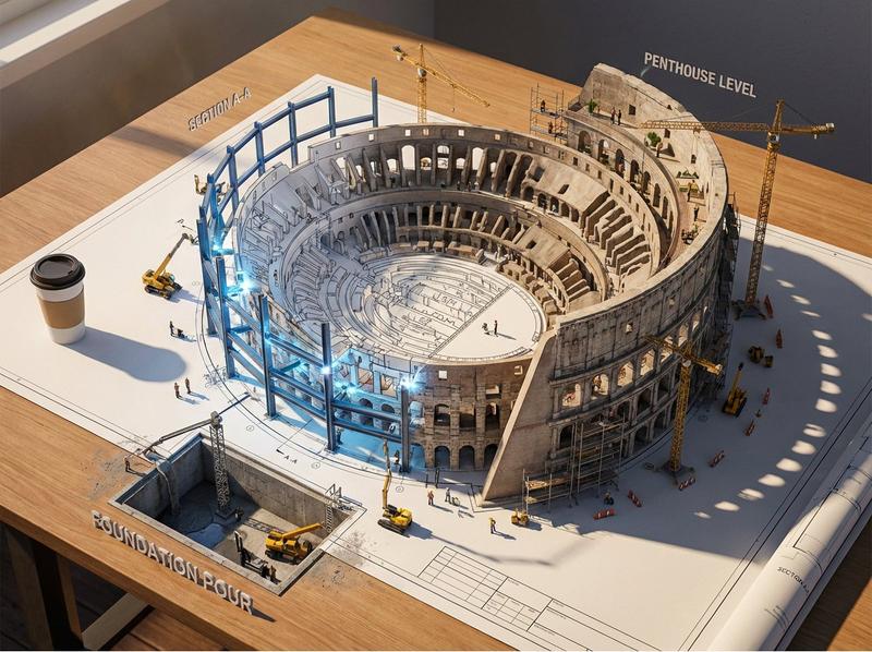 史诗级 3D 建筑蓝图觉醒场景