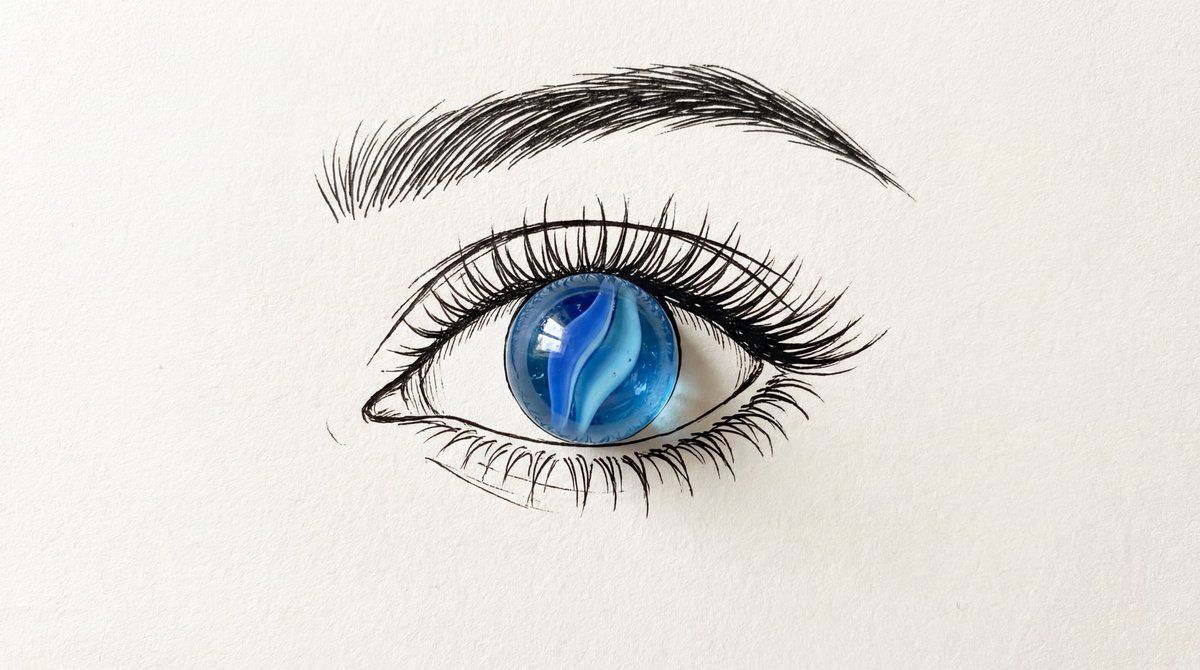 极简主义混合媒体眼睛插画