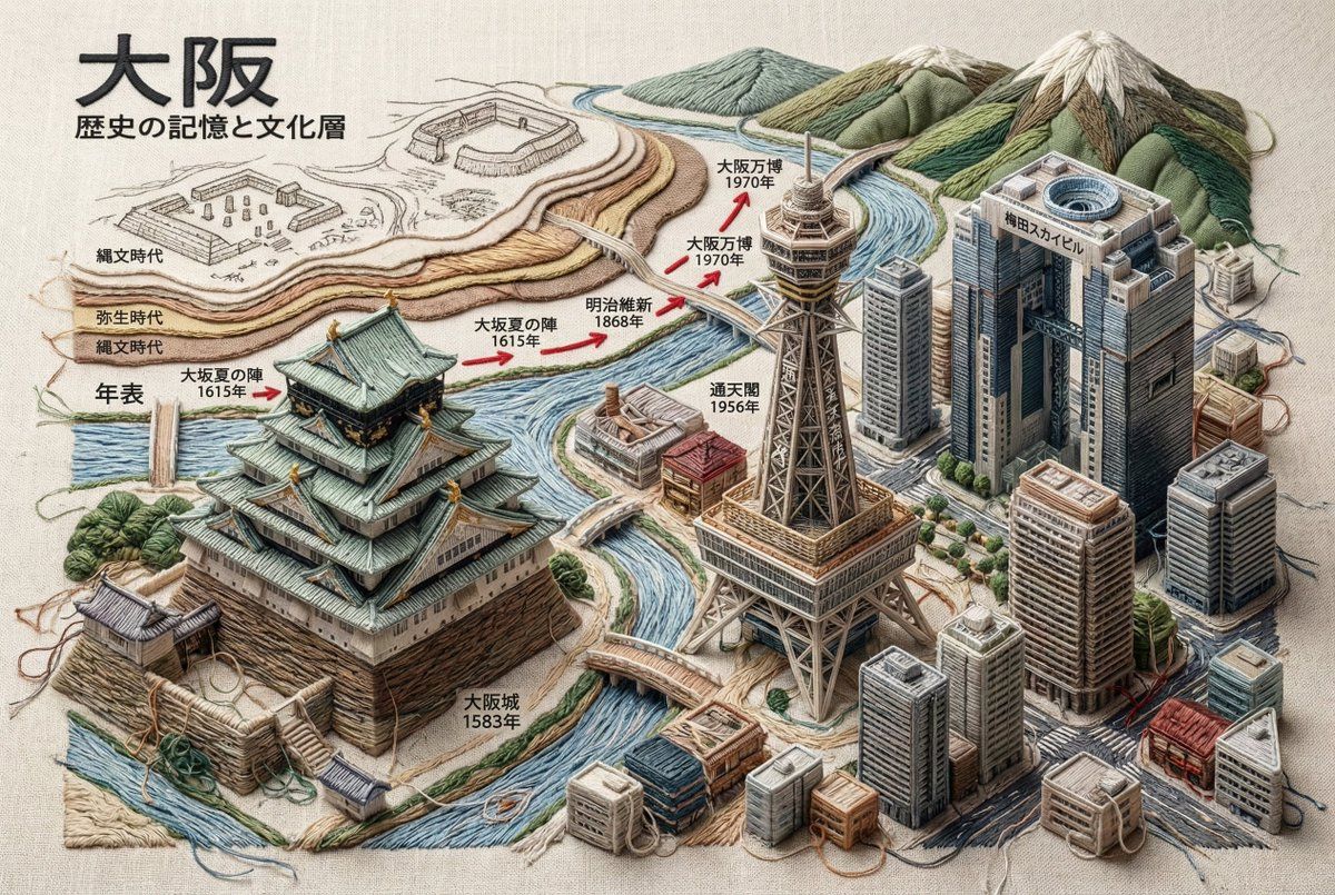 刺绣 3D 等距城市景观纺织艺术