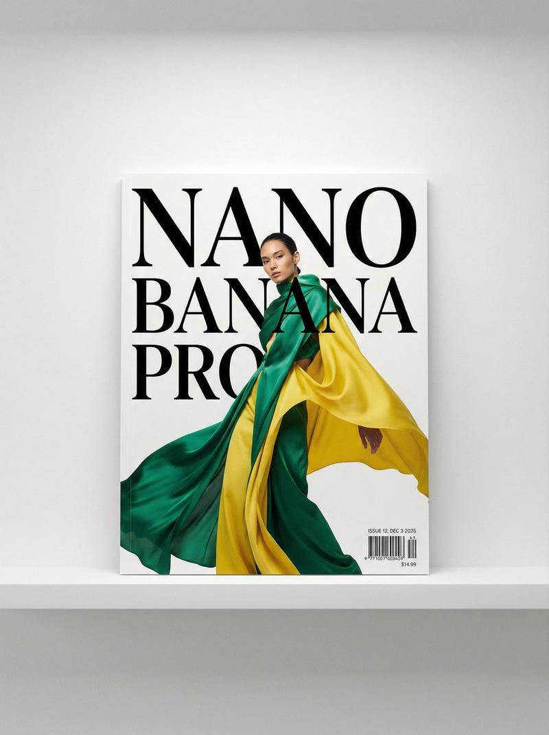 带有 Nano Banana Pro 品牌标识的杂志封面