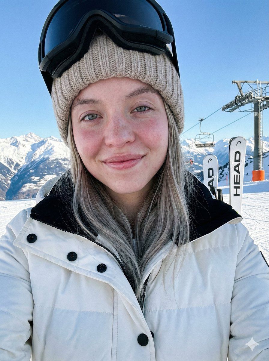 Sydney Sweeney 滑雪度假自拍肖像